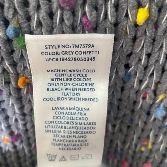 NWT $59 Seven7 Popcorn Chenille Sweater X-Large Grey Confetti Relaxed Boxy Loose - Picture 6 of 9